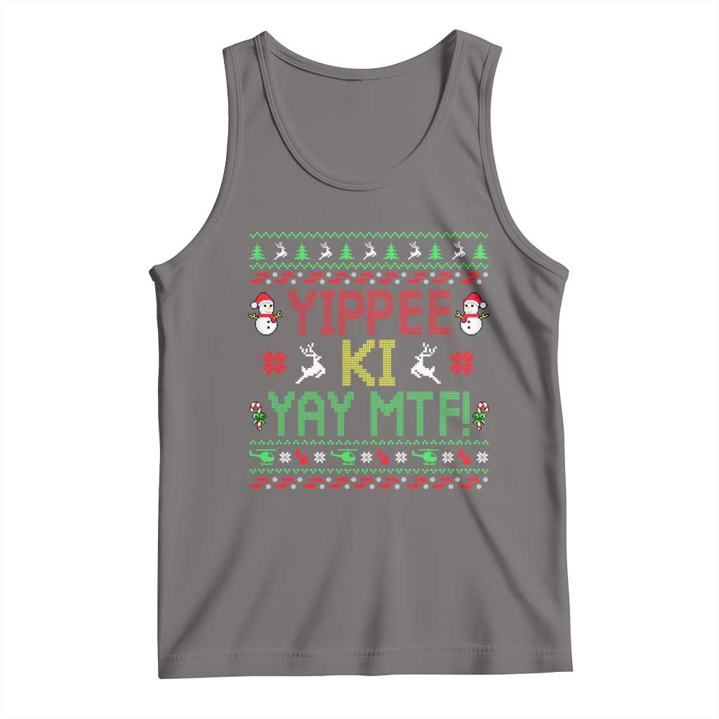 Yippee Ki Yay Tank Top 80's Movie Xmas Gift Ugly Christmas TS10 Deep Heather Print Your Wear
