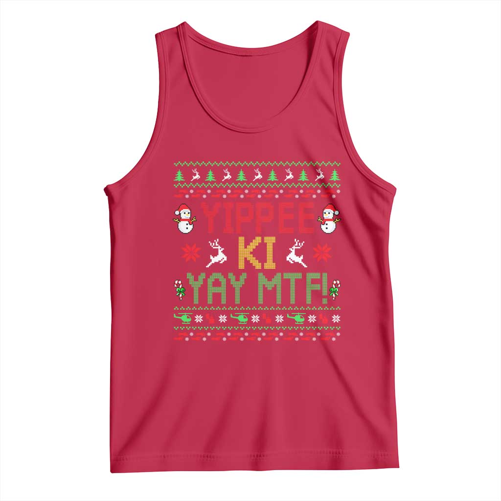 Yippee Ki Yay Tank Top 80's Movie Xmas Gift Ugly Christmas TS10 Red Print Your Wear