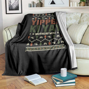 Yippee Ki Yay Throw Blanket Retro 80's Movie Xmas Gift Ugly Christmas TS10 Print Your Wear