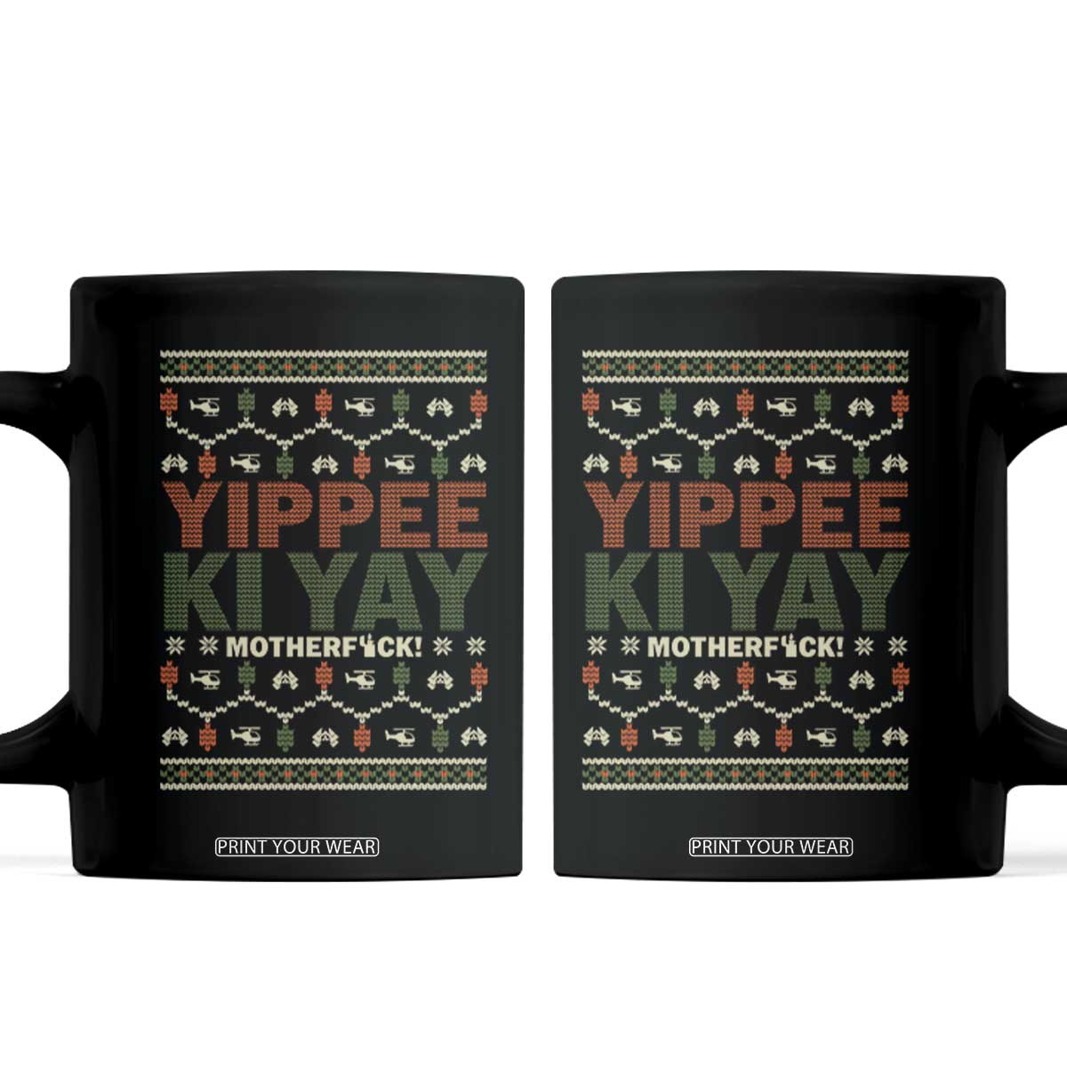 Yippee Ki Yay Coffee Mug Retro 80's Movie Xmas Gift Ugly Christmas TS10 Black Print Your Wear