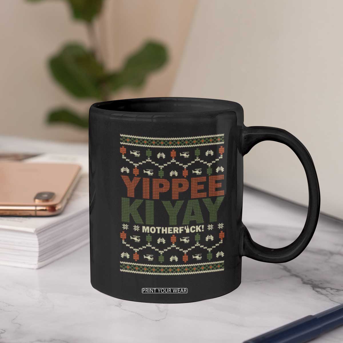 Yippee Ki Yay Coffee Mug Retro 80's Movie Xmas Gift Ugly Christmas TS10 Print Your Wear