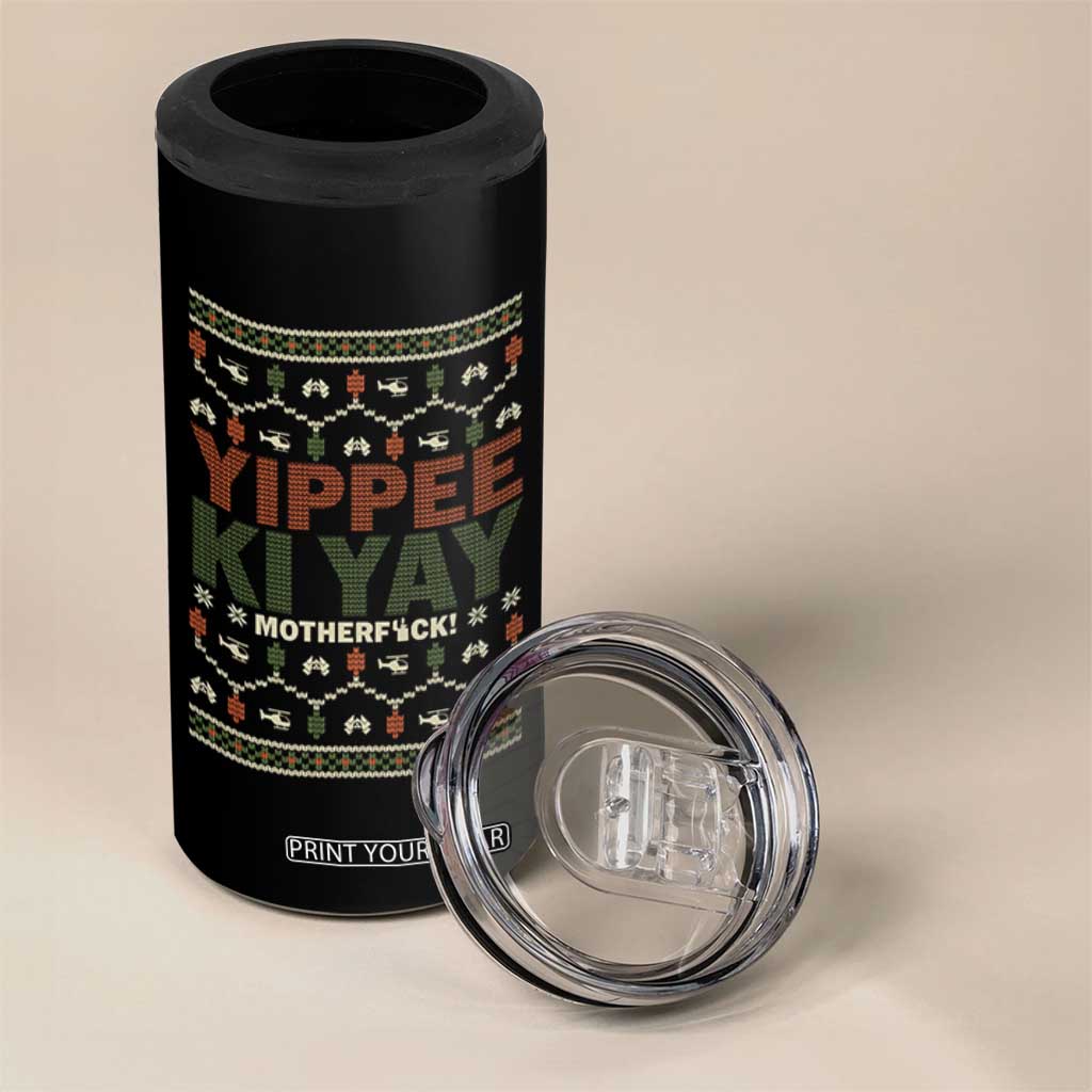 Yippee Ki Yay 4 in 1 Can Cooler Tumbler Retro 80's Movie Xmas Gift Ugly Christmas TS10 Print Your Wear