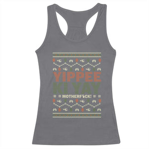 Yippee Ki Yay Racerback Tank Top Retro 80's Movie Xmas Gift Ugly Christmas TS10 Charcoal Print Your Wear