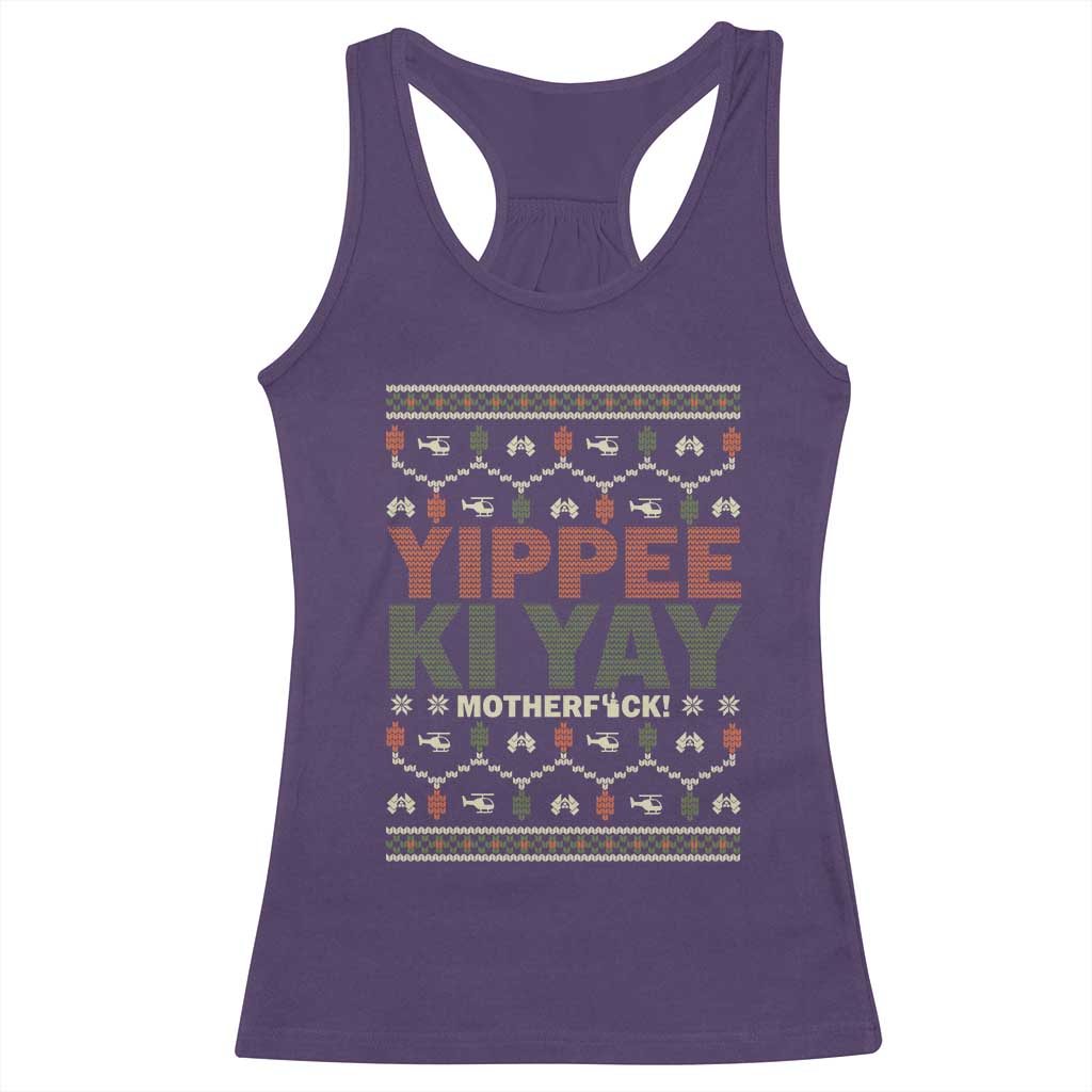 Yippee Ki Yay Racerback Tank Top Retro 80's Movie Xmas Gift Ugly Christmas TS10 Purple Print Your Wear