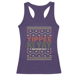Yippee Ki Yay Racerback Tank Top Retro 80's Movie Xmas Gift Ugly Christmas TS10 Purple Print Your Wear