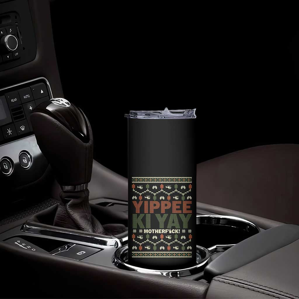 Yippee Ki Yay Skinny Tumbler Retro 80's Movie Xmas Gift Ugly Christmas TS10 Print Your Wear
