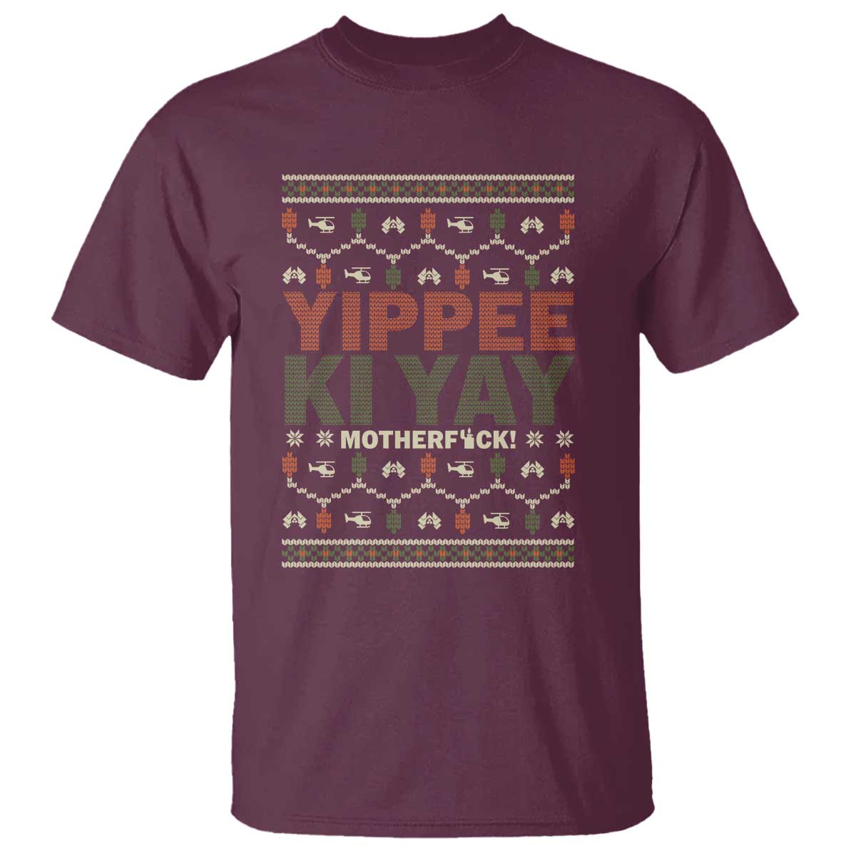 Yippee Ki Yay T Shirt Retro 80's Movie Xmas Gift Ugly Christmas TS10 Maroon Print Your Wear