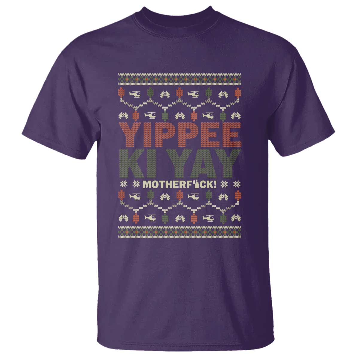 Yippee Ki Yay T Shirt Retro 80's Movie Xmas Gift Ugly Christmas TS10 Purple Print Your Wear
