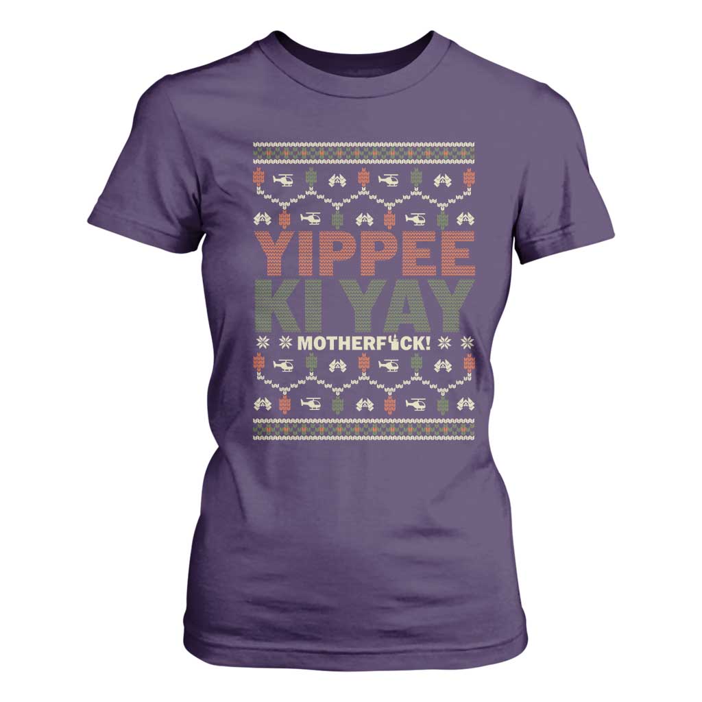 Yippee Ki Yay T Shirt For Women Retro 80's Movie Xmas Gift Ugly Christmas TS10 Purple Print Your Wear