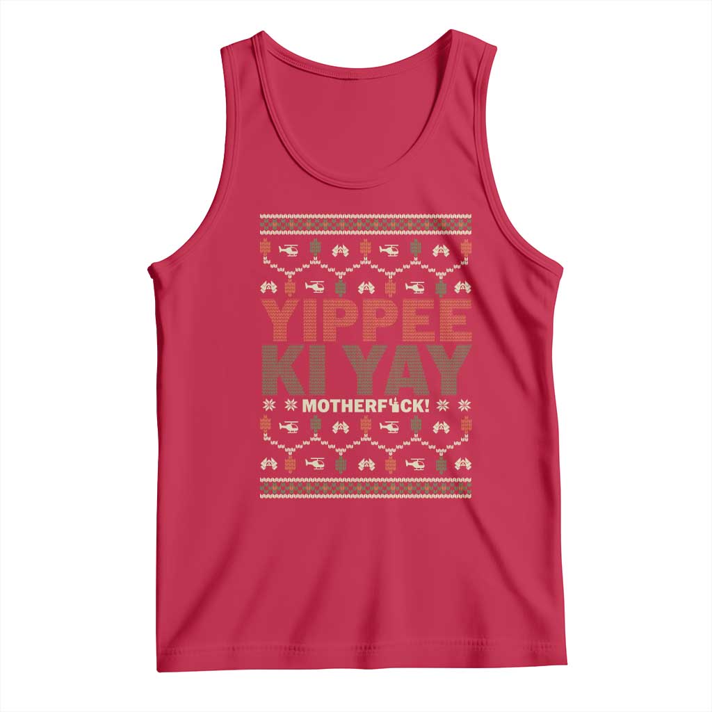 Yippee Ki Yay Tank Top Retro 80's Movie Xmas Gift Ugly Christmas TS10 Red Print Your Wear