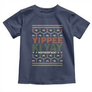 Yippee Ki Yay Toddler T Shirt Retro 80's Movie Xmas Gift Ugly Christmas TS10 Navy Print Your Wear