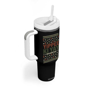 Yippee Ki Yay Tumbler With Handle Retro 80's Movie Xmas Gift Ugly Christmas TS10 Print Your Wear