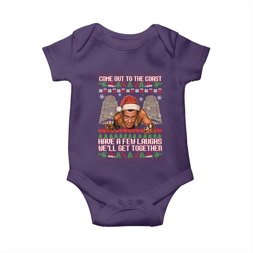 Nakatomi Plaza Party 1988 Baby Onesie Come Out To The Coast Mcclane Ugly Xmas TS10 Purple Print Your Wear