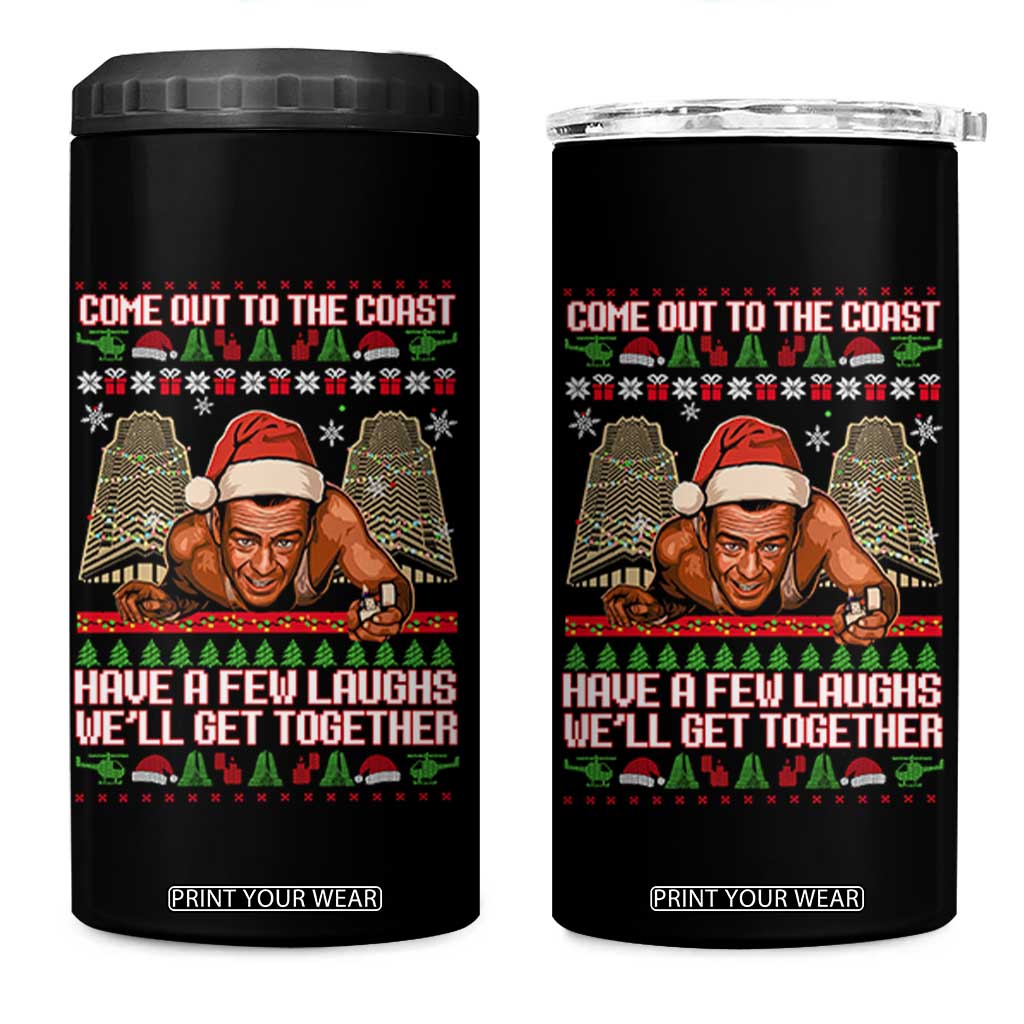 Nakatomi Plaza Party 1988 4 in 1 Can Cooler Tumbler Come Out To The Coast Mcclane Ugly Xmas TS10 One Size: 16 oz Black Print Your Wear