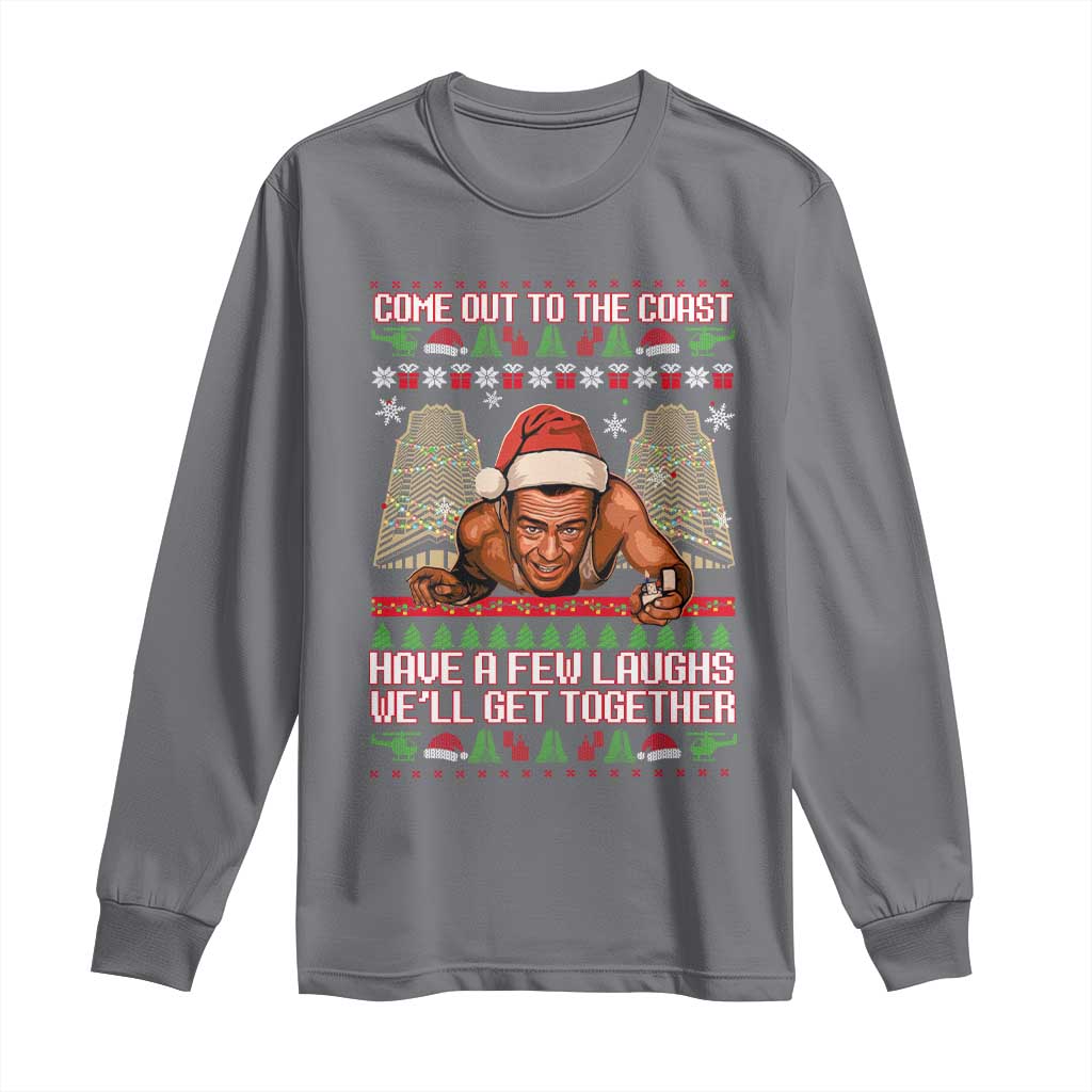 Nakatomi Plaza Party 1988 Long Sleeve Shirt Come Out To The Coast Mcclane Ugly Xmas TS10 Charcoal Print Your Wear