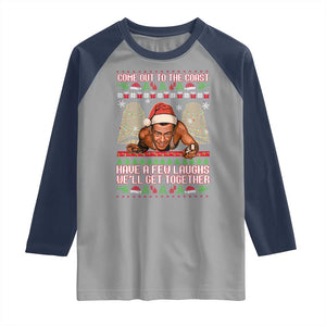 Nakatomi Plaza Party 1988 Raglan Shirt Come Out To The Coast Mcclane Ugly Xmas TS10 Sport Gray Navy Print Your Wear