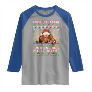 Nakatomi Plaza Party 1988 Raglan Shirt Come Out To The Coast Mcclane Ugly Xmas TS10 Sport Gray Royal Print Your Wear