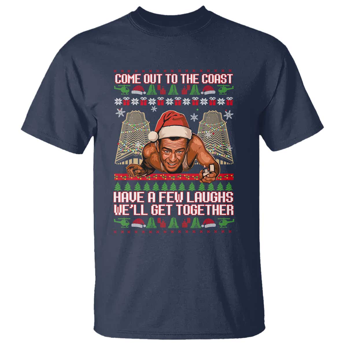 Nakatomi Plaza Party 1988 T Shirt Come Out To The Coast Mcclane Ugly Xmas TS10 Navy Print Your Wear