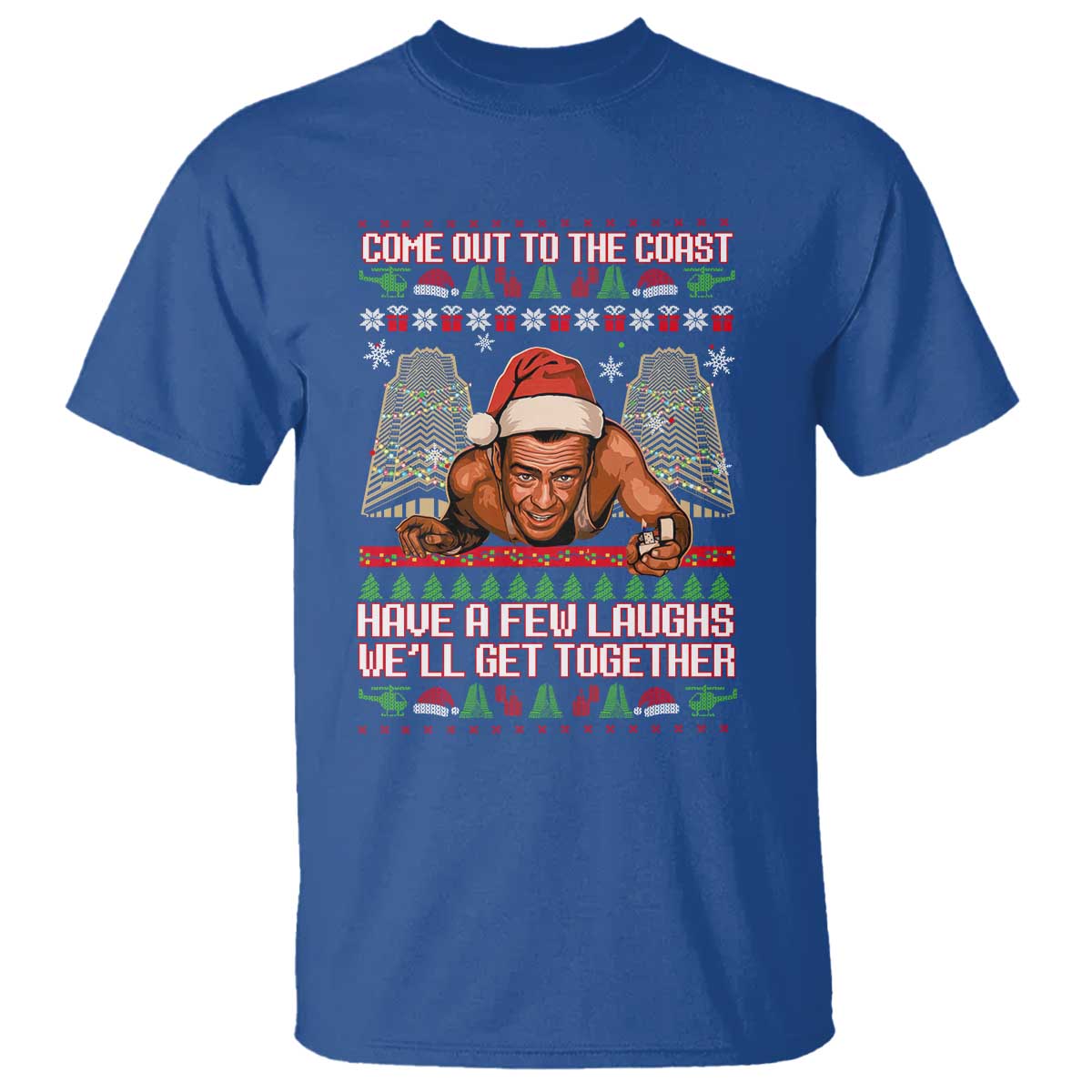 Nakatomi Plaza Party 1988 T Shirt Come Out To The Coast Mcclane Ugly Xmas TS10 Royal Blue Print Your Wear
