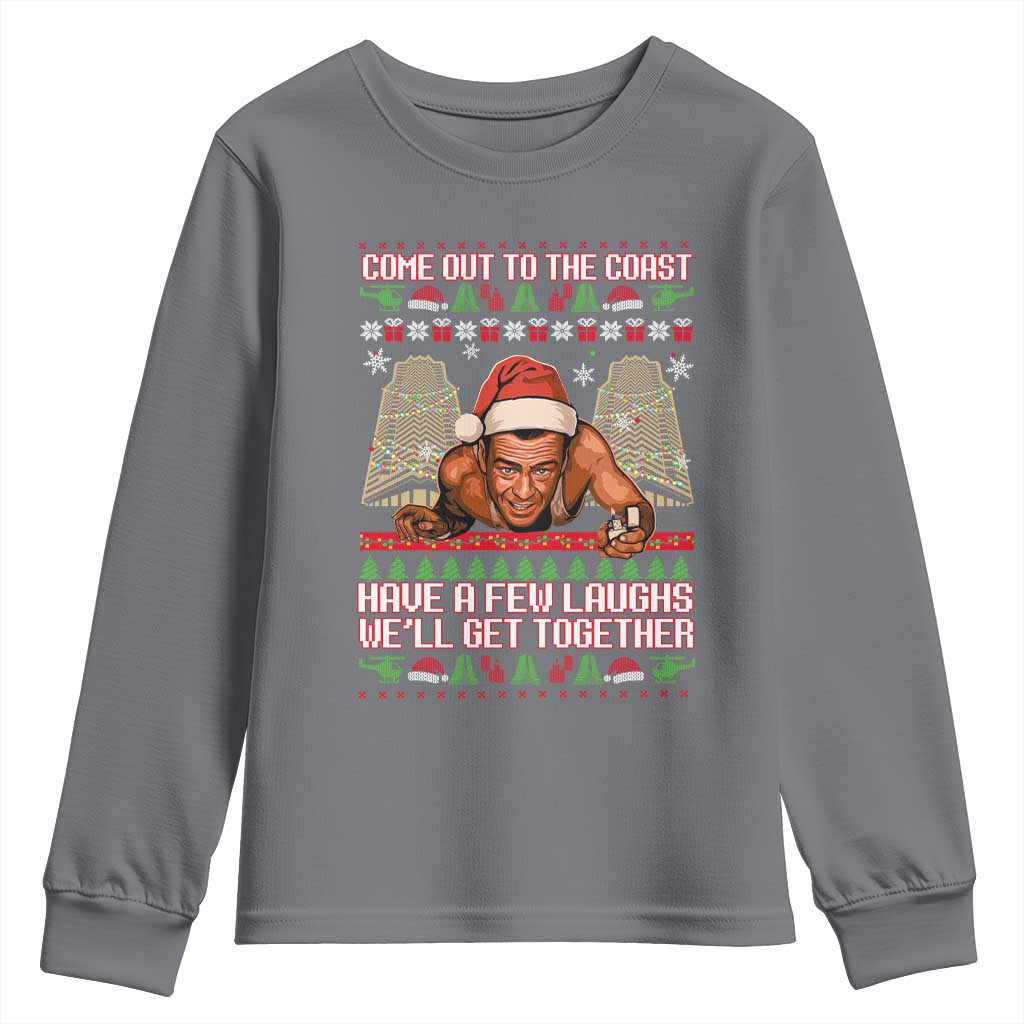 Nakatomi Plaza Party 1988 Youth Sweatshirt Come Out To The Coast Mcclane Ugly Xmas TS10 Charcoal Print Your Wear