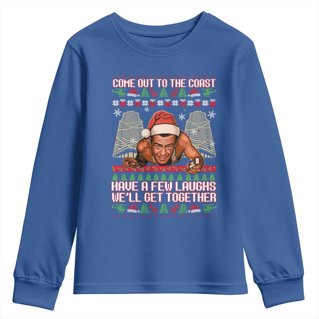 Nakatomi Plaza Party 1988 Youth Sweatshirt Come Out To The Coast Mcclane Ugly Xmas TS10 Royal Blue Print Your Wear