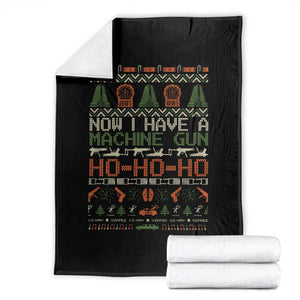 Now I Have A Machine Gun Throw Blanket Christmas 90s Movie Ugly Xmas TS10 Black Print Your Wear