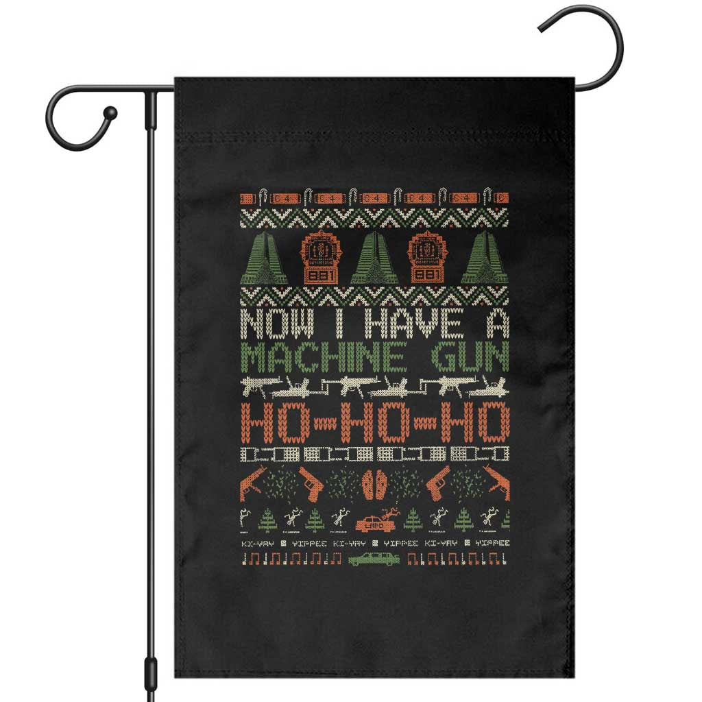 Now I Have A Machine Gun Garden Flag Christmas 90s Movie Ugly Xmas TS10 Black Print Your Wear