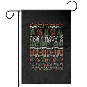 Now I Have A Machine Gun Garden Flag Christmas 90s Movie Ugly Xmas TS10 Black Print Your Wear