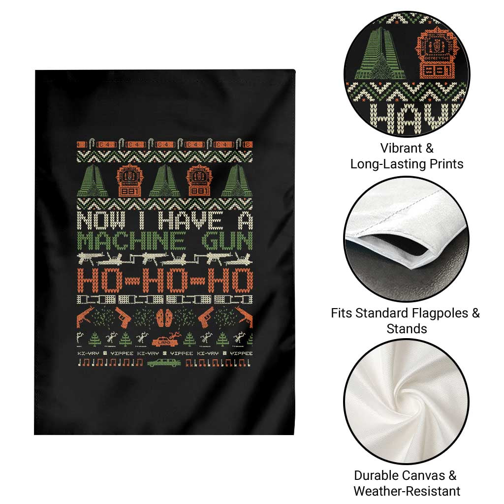 Now I Have A Machine Gun Garden Flag Christmas 90s Movie Ugly Xmas TS10 Print Your Wear