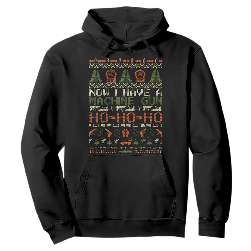 Now I Have A Machine Gun Hoodie Christmas 90s Movie Ugly Xmas TS10 Black Print Your Wear