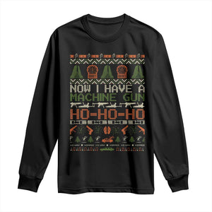Now I Have A Machine Gun Long Sleeve Shirt Christmas 90s Movie Ugly Xmas TS10 Black Print Your Wear