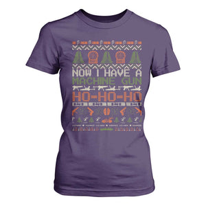 Now I Have A Machine Gun T Shirt For Women Christmas 90s Movie Ugly Xmas TS10 Purple Print Your Wear