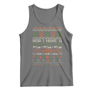 Now I Have A Machine Gun Tank Top Christmas 90s Movie Ugly Xmas TS10 Black Heather Print Your Wear