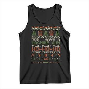 Now I Have A Machine Gun Tank Top Christmas 90s Movie Ugly Xmas TS10 Black Print Your Wear