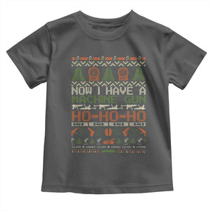 Now I Have A Machine Gun Toddler T Shirt Christmas 90s Movie Ugly Xmas TS10 Dark Heather Print Your Wear
