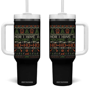 Now I Have A Machine Gun Tumbler With Handle Christmas 90s Movie Ugly Xmas TS10 One Size: 40 oz Black Print Your Wear