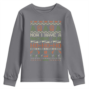 Now I Have A Machine Gun Youth Sweatshirt Christmas 90s Movie Ugly Xmas TS10 Charcoal Print Your Wear