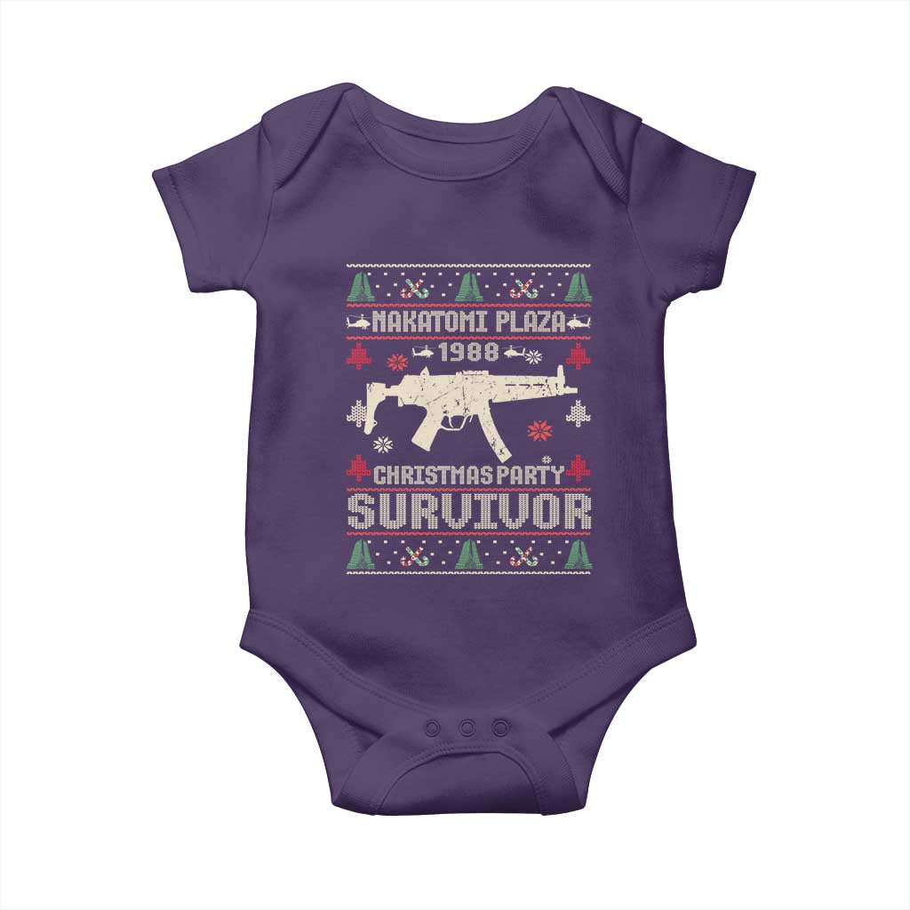 Nakatomi Plaza Christmas Party Baby Onesie Funny 80's Die Movie 1988 Ugly Christmas TS10 Purple Print Your Wear