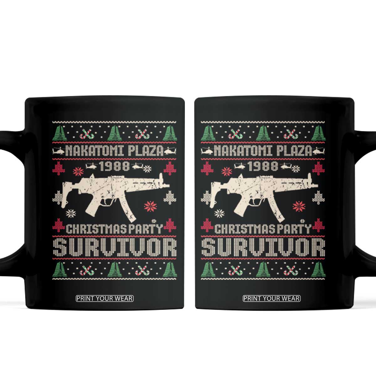 Nakatomi Plaza Christmas Party Coffee Mug Funny 80's Die Movie 1988 Ugly Christmas TS10 Black Print Your Wear