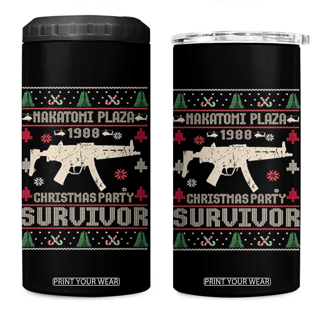 Nakatomi Plaza Christmas Party 4 in 1 Can Cooler Tumbler Funny 80's Die Movie 1988 Ugly Christmas TS10 One Size: 16 oz Black Print Your Wear