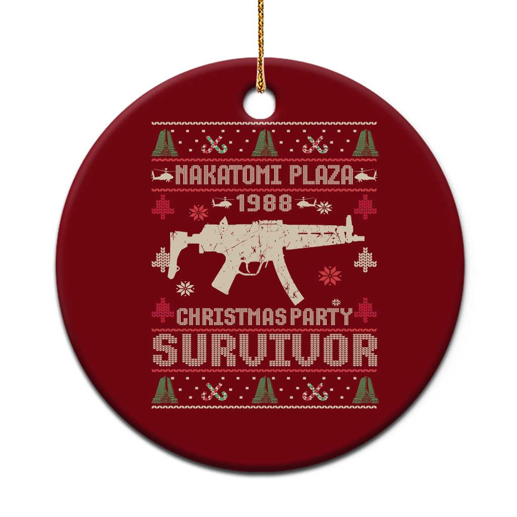 Nakatomi Plaza Xmas Party Ceramic Ornament Funny 80's Die Movie 1988 Ugly Xmas TS10 1pc Red Print Your Wear