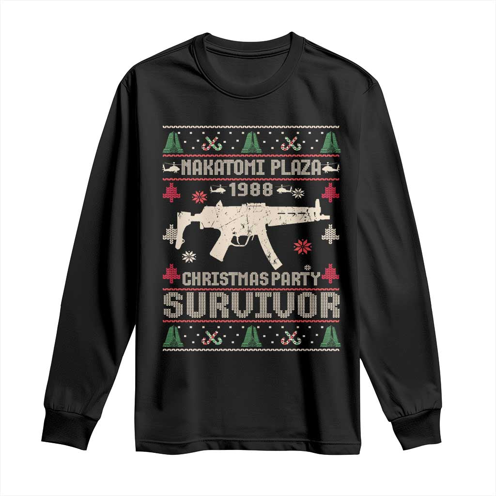 Nakatomi Plaza Christmas Party Long Sleeve Shirt Funny 80's Die Movie 1988 Ugly Christmas TS10 Black Print Your Wear