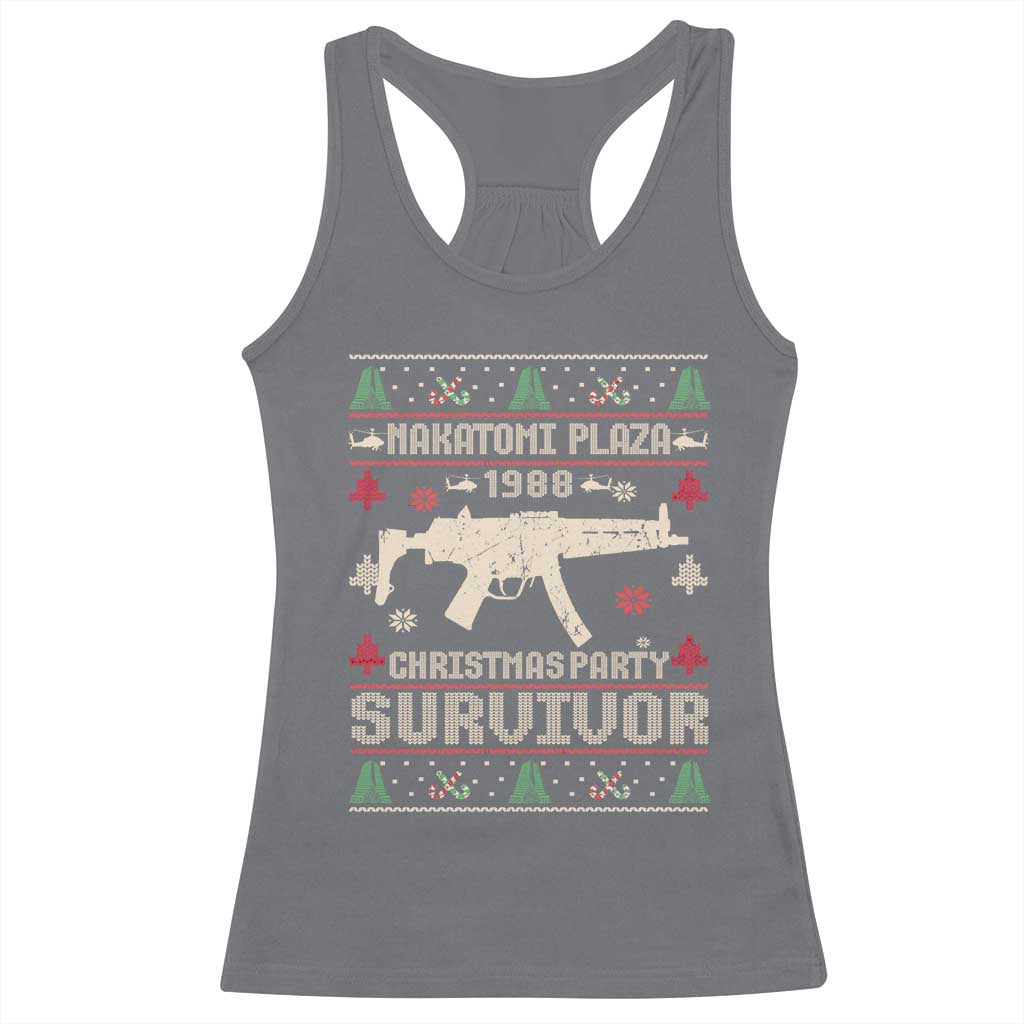 Nakatomi Plaza Christmas Party Racerback Tank Top Funny 80's Die Movie 1988 Ugly Christmas TS10 Charcoal Print Your Wear