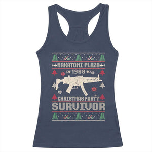 Nakatomi Plaza Christmas Party Racerback Tank Top Funny 80's Die Movie 1988 Ugly Christmas TS10 Navy Print Your Wear