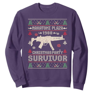 Nakatomi Plaza Christmas Party Sweatshirt Funny 80's Die Movie 1988 Ugly Christmas TS10 Purple Print Your Wear