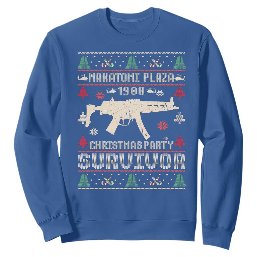 Nakatomi Plaza Christmas Party Sweatshirt Funny 80's Die Movie 1988 Ugly Christmas TS10 Royal Blue Print Your Wear