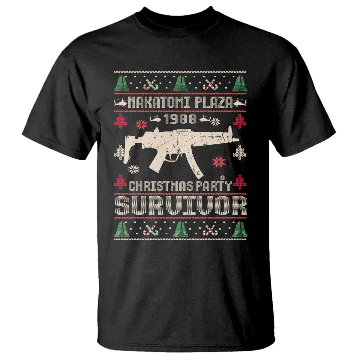 Nakatomi Plaza Christmas Party T Shirt Funny 80's Die Movie 1988 Ugly Christmas TS10 Black Print Your Wear