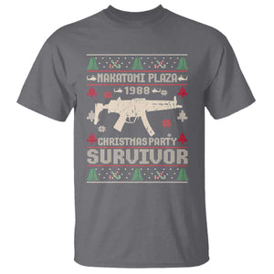 Nakatomi Plaza Christmas Party T Shirt Funny 80's Die Movie 1988 Ugly Christmas TS10 Charcoal Print Your Wear