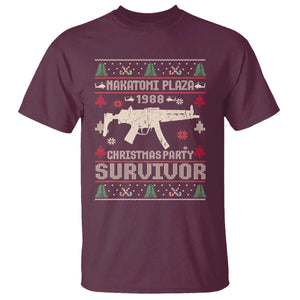 Nakatomi Plaza Christmas Party T Shirt Funny 80's Die Movie 1988 Ugly Christmas TS10 Maroon Print Your Wear