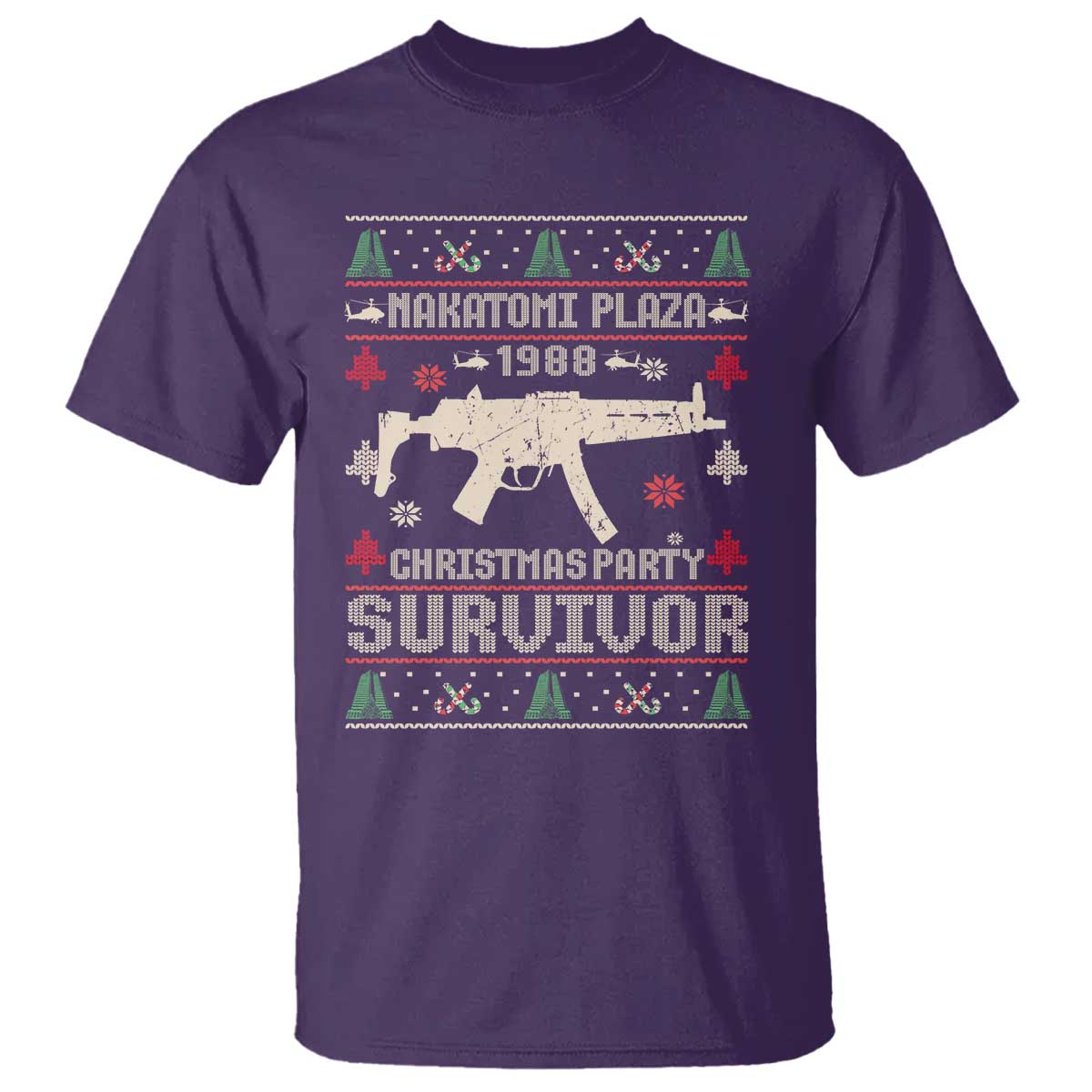Nakatomi Plaza Christmas Party T Shirt Funny 80's Die Movie 1988 Ugly Christmas TS10 Purple Print Your Wear